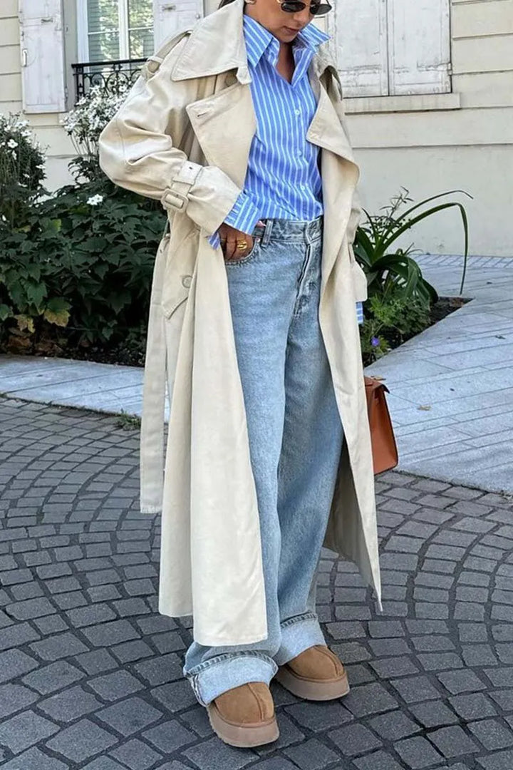 Jessica | Damen Langer Trenchcoat mit Gürtel - Elle Zürich