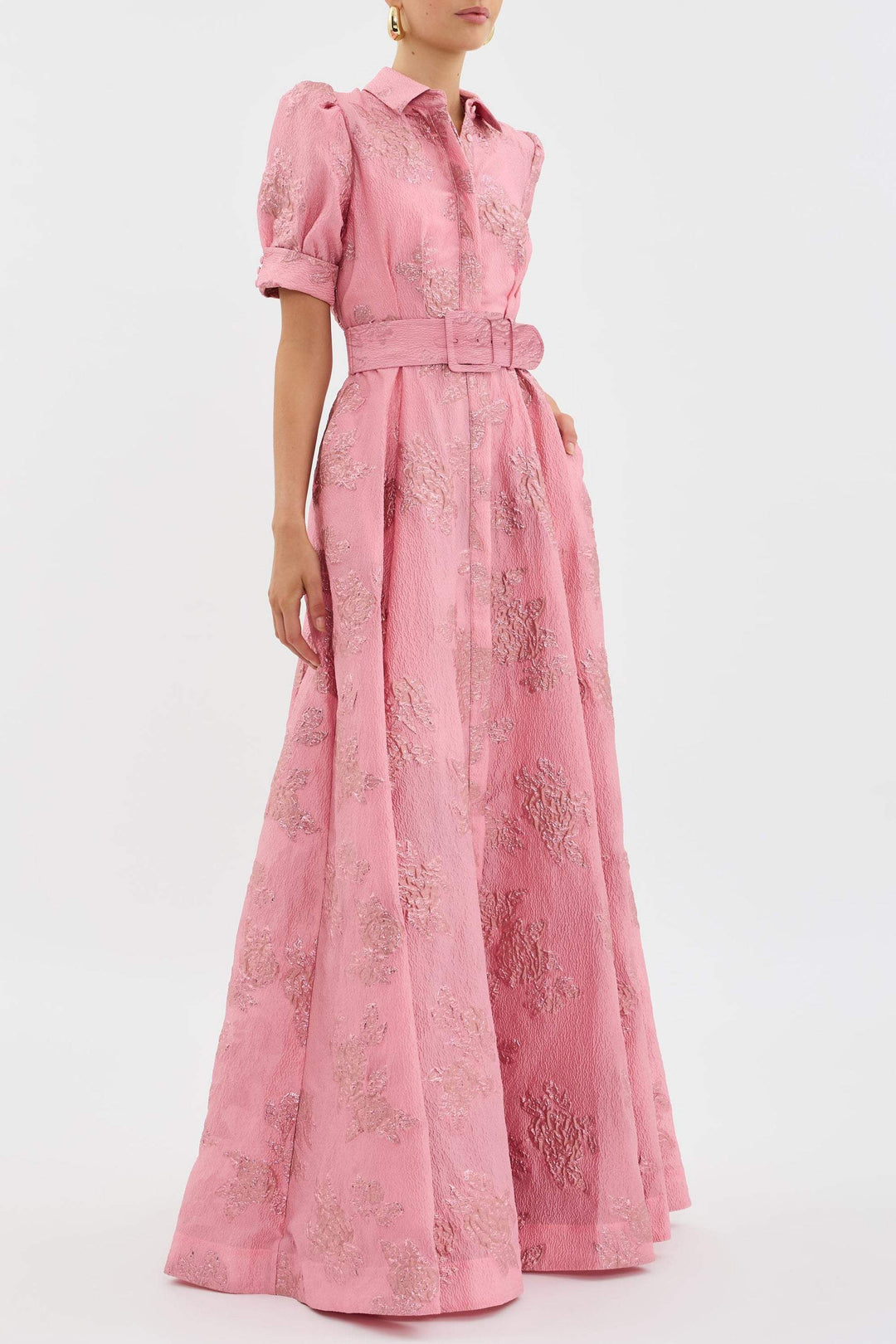 Karin | Elegantes Blumiges Jacquard-Kleid - Elle Zürich