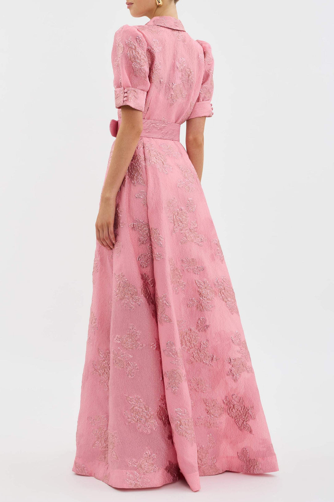 Karin | Elegantes Blumiges Jacquard-Kleid - Elle Zürich