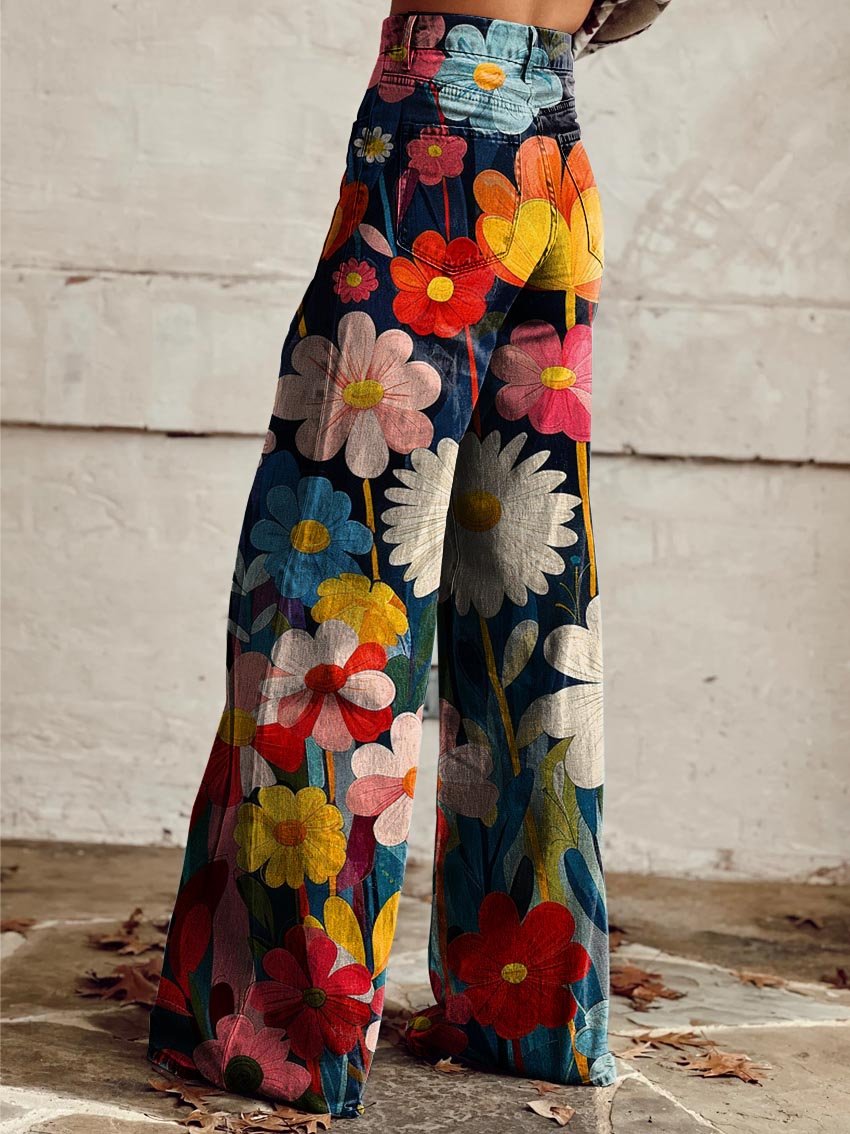 Elke | Denim-Hose mit Blumenexplosion - Elle Zürich