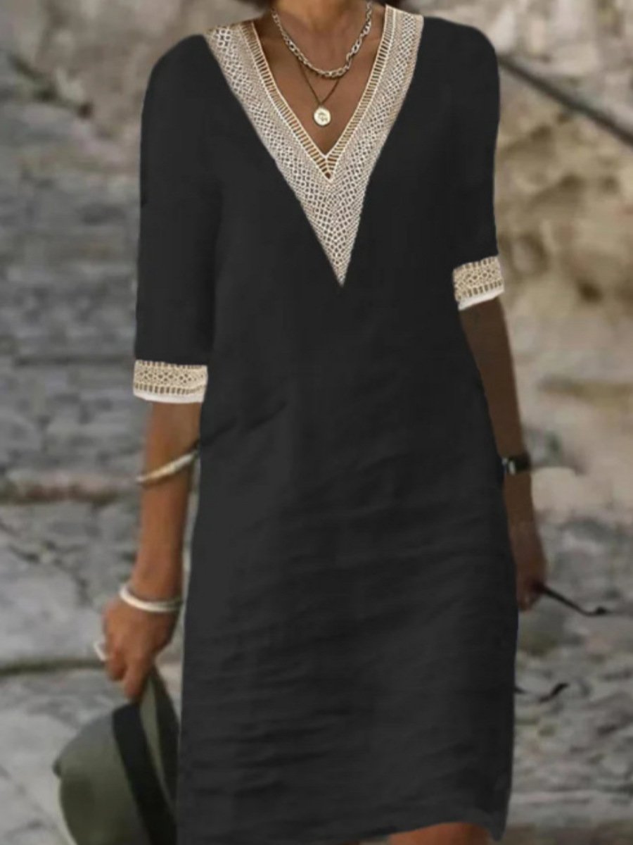 Franziska | Locker sitzendes Kleid mit Spitzenbesatz - Elle Zürich