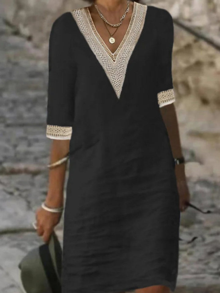 Franziska | Locker sitzendes Kleid mit Spitzenbesatz - Elle Zürich