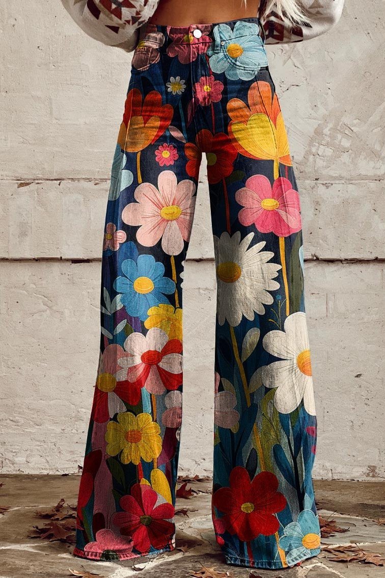Eva | Jeans mit Retro-Blumenmuster - Elle Zürich