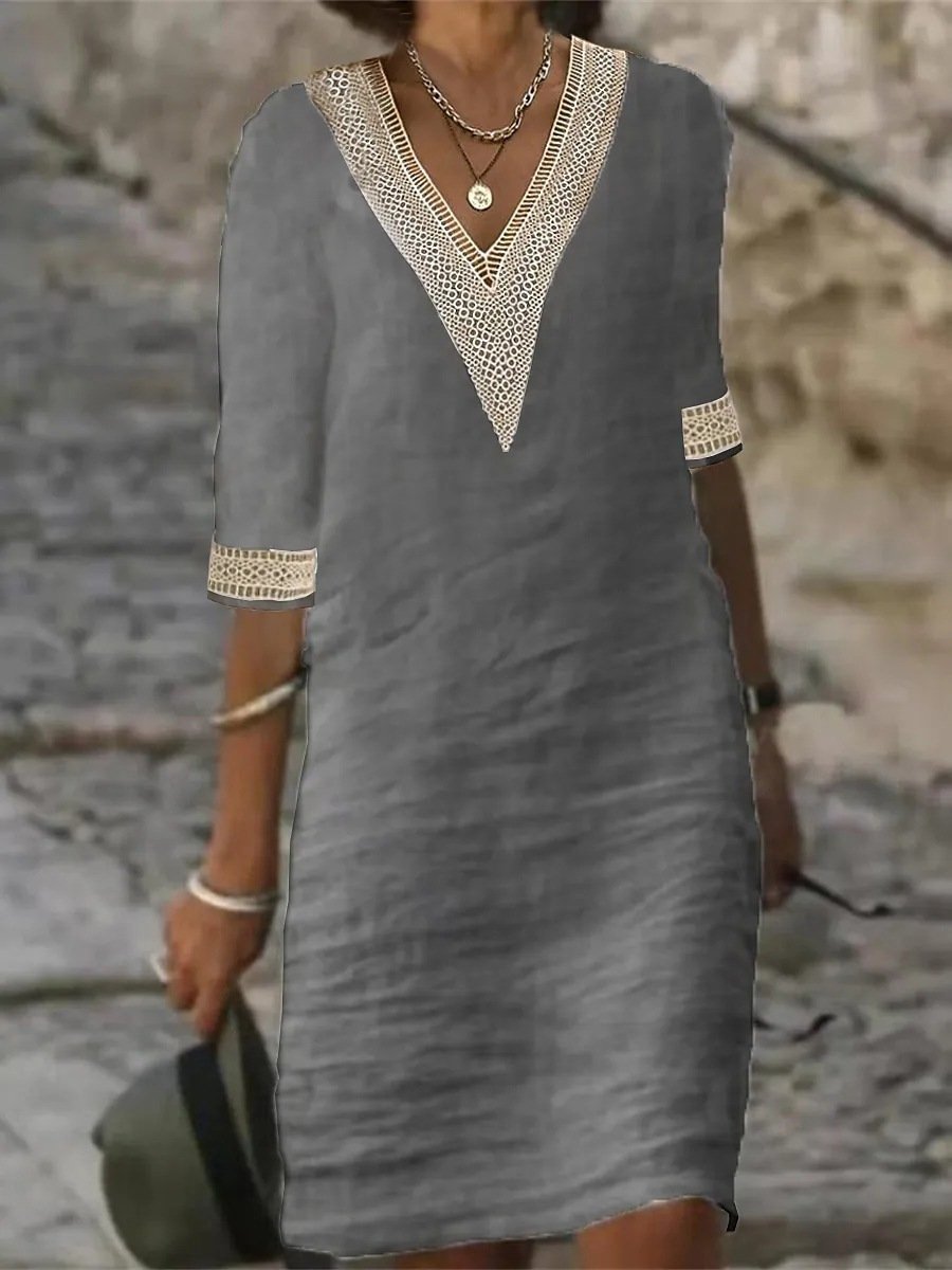 Franziska | Locker sitzendes Kleid mit Spitzenbesatz - Elle Zürich