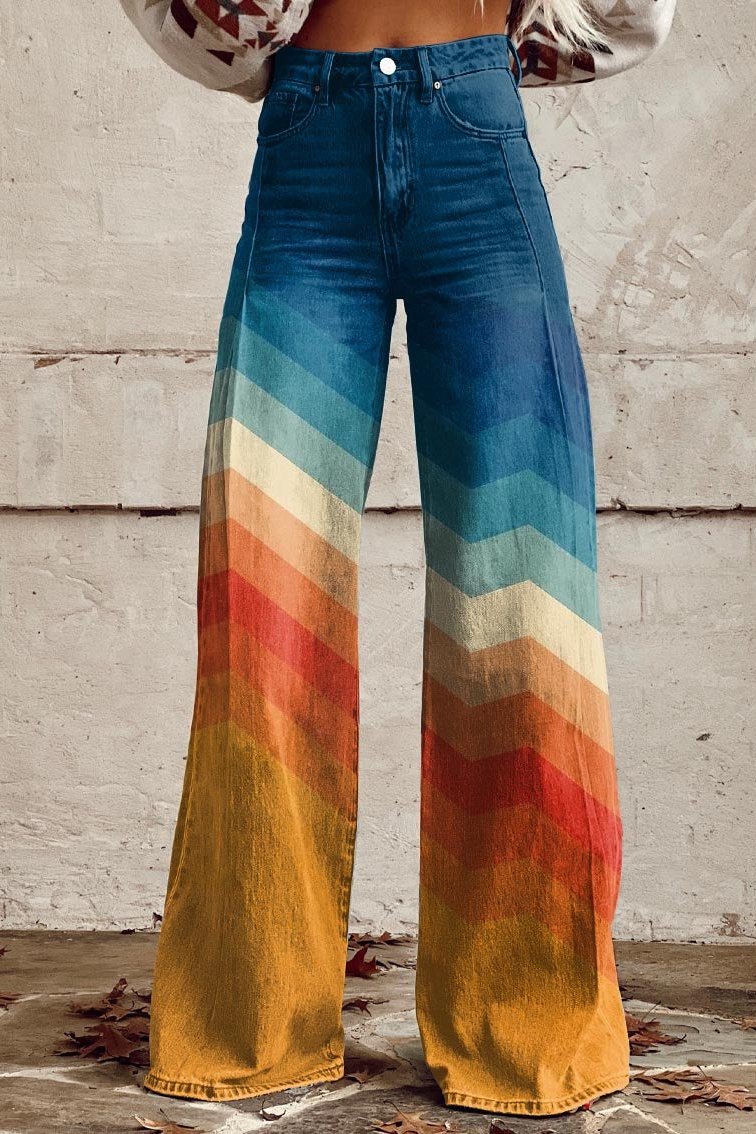 Elfriede | Jeans mit Sonnenuntergangs-Zickzackmuster - Elle Zürich