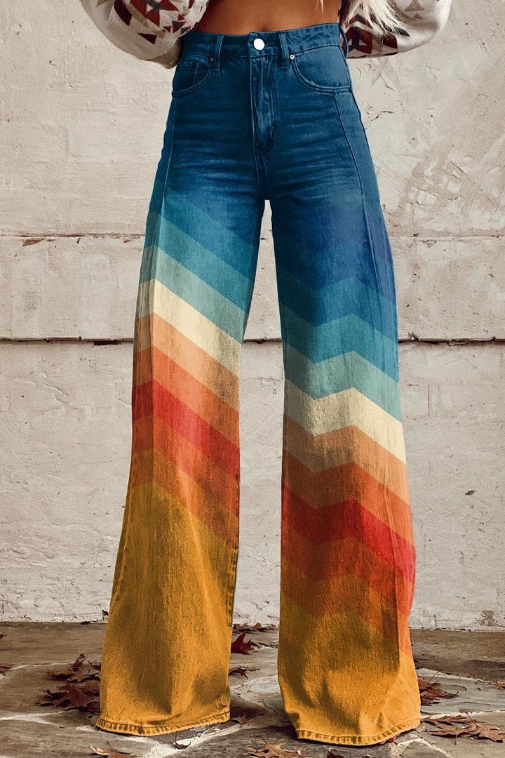 Elfriede | Jeans mit Sonnenuntergangs-Zickzackmuster - Elle Zürich