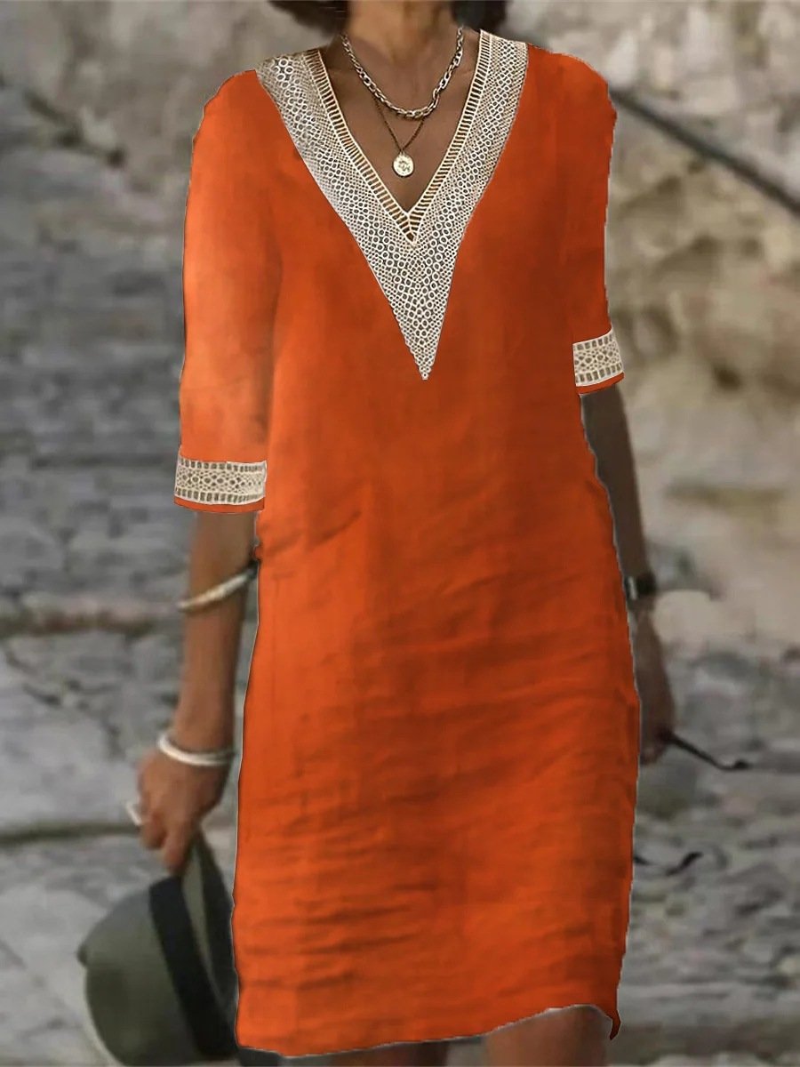 Franziska | Locker sitzendes Kleid mit Spitzenbesatz - Elle Zürich