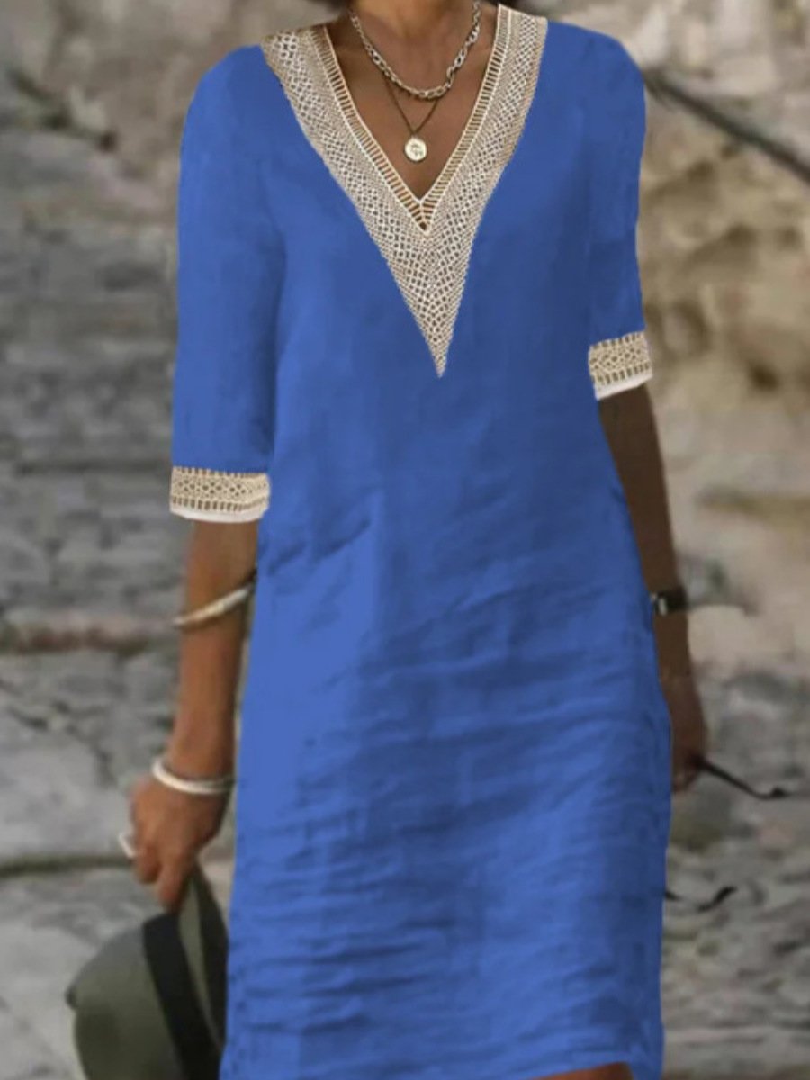 Franziska | Locker sitzendes Kleid mit Spitzenbesatz - Elle Zürich