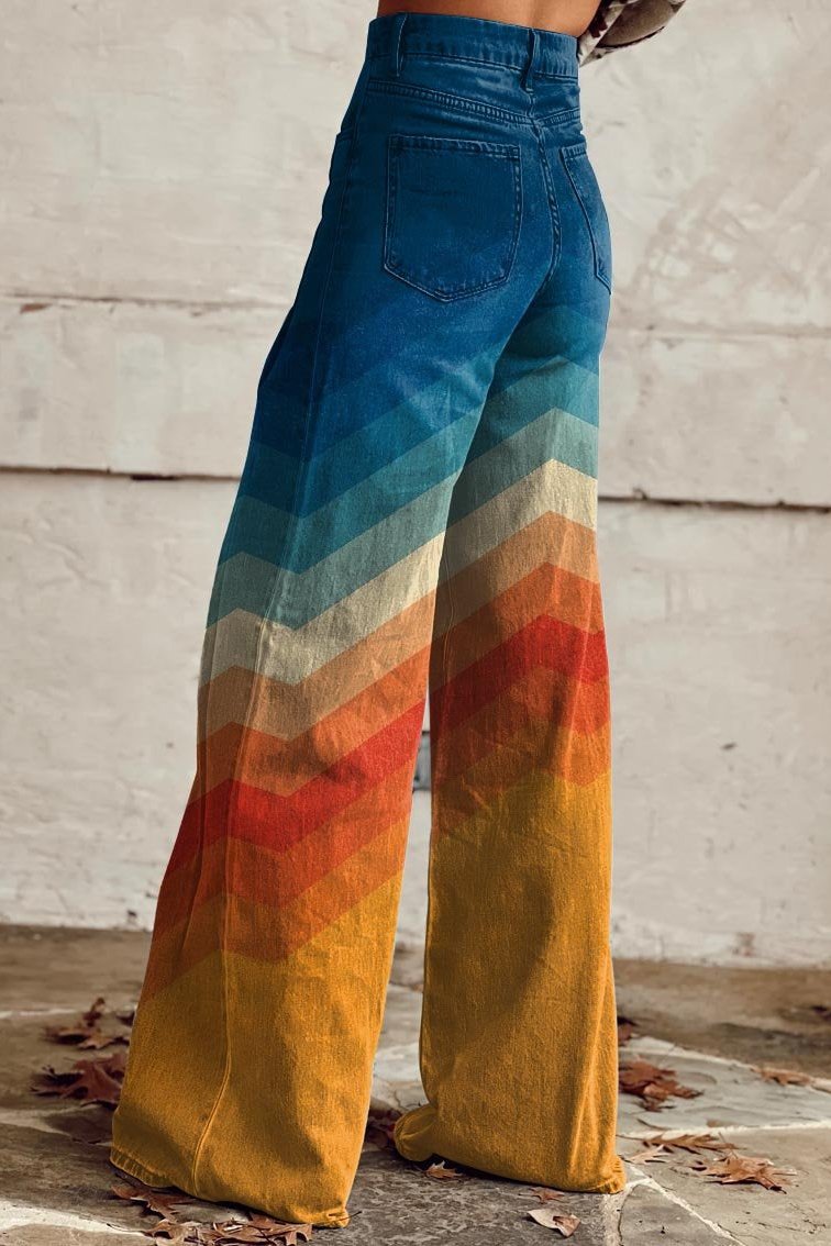 Elfriede | Jeans mit Sonnenuntergangs-Zickzackmuster - Elle Zürich