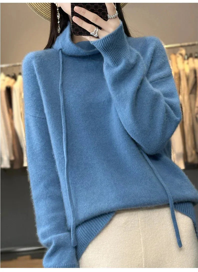 Greta | Damen Winter-Strickpullover mit Rüschenkragen und lockerer Passform - Elle Zürich