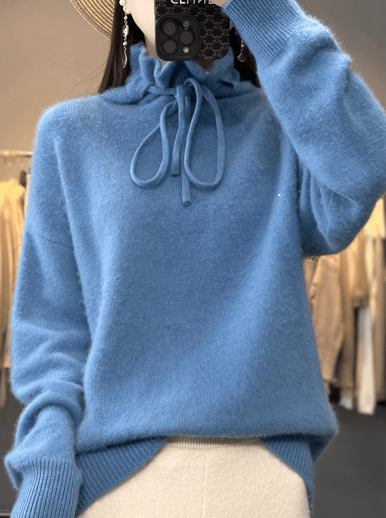 Greta | Damen Winter-Strickpullover mit Rüschenkragen und lockerer Passform - Elle Zürich