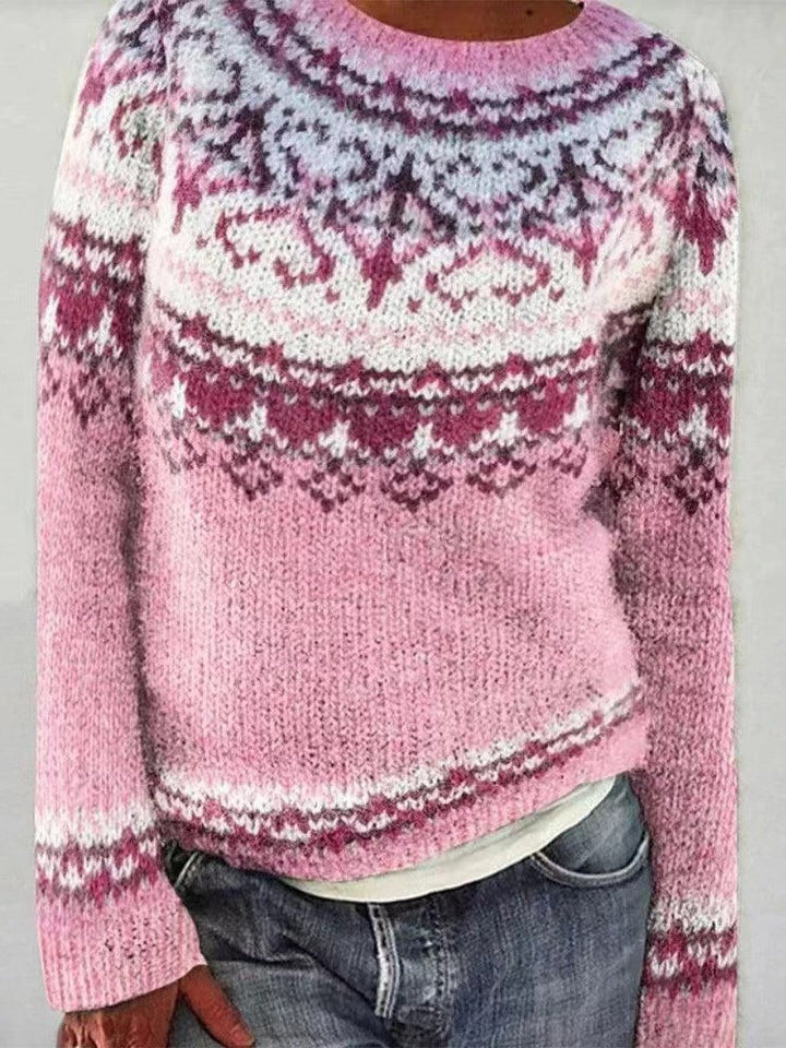 Sabine | Damen Festlicher Weihnachts-Pullover mit Rentiermotiv