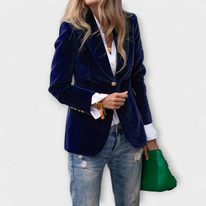 Sarah | Samtblazer mit Goldenen Details - Elle Zürich