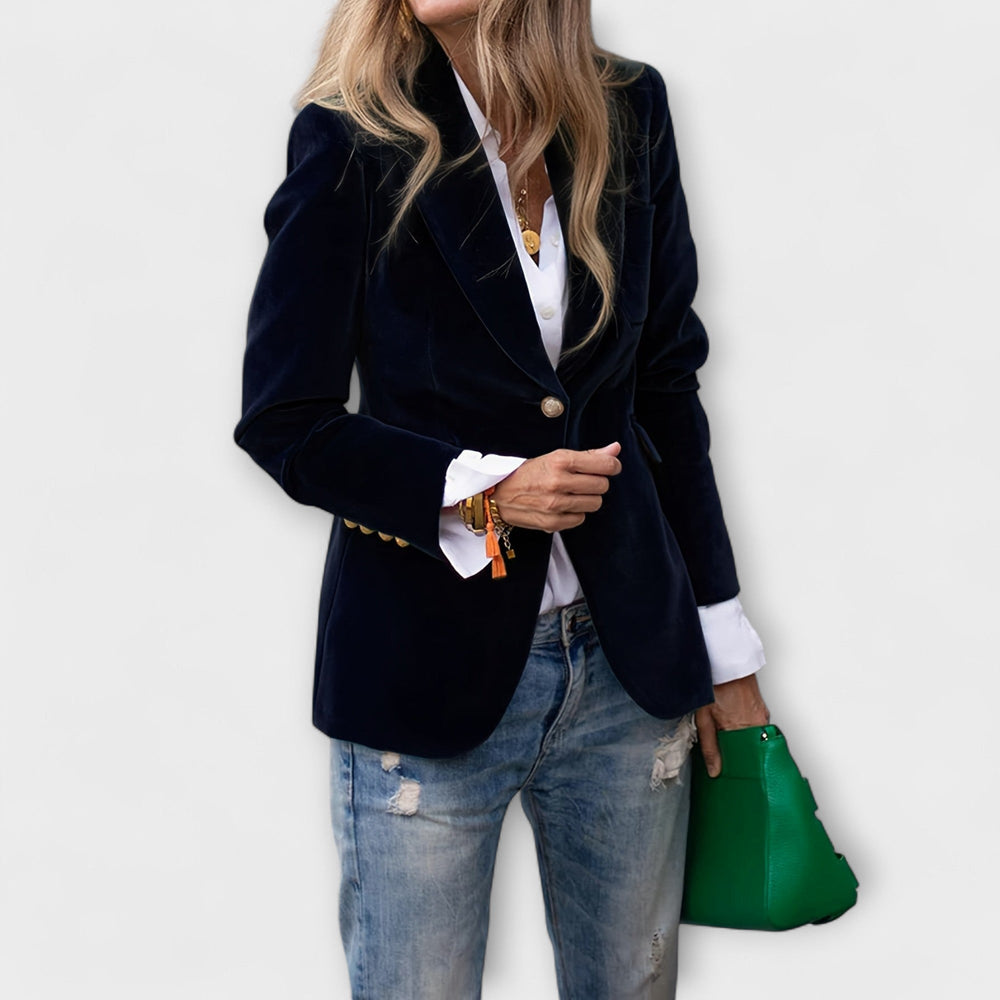 Sarah | Samtblazer mit Goldenen Details - Elle Zürich