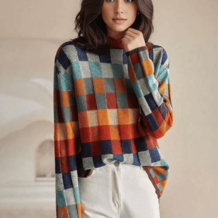 Anke | Damen Winter Rollkragenpullover mit auffälligen Mustern - Elle Zürich