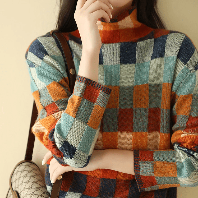 Anke | Damen Winter Rollkragenpullover mit auffälligen Mustern - Elle Zürich