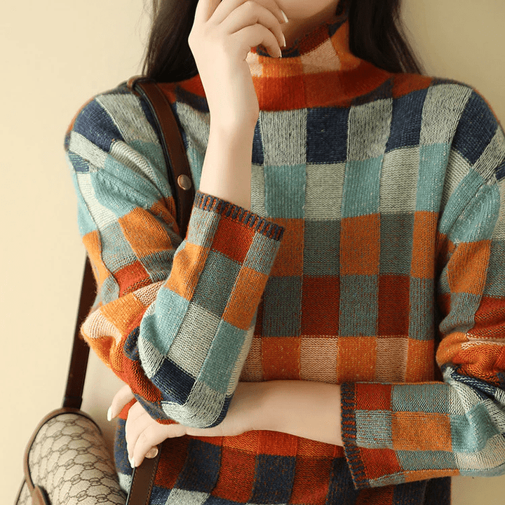 Anke | Damen Winter Rollkragenpullover mit auffälligen Mustern - Elle Zürich