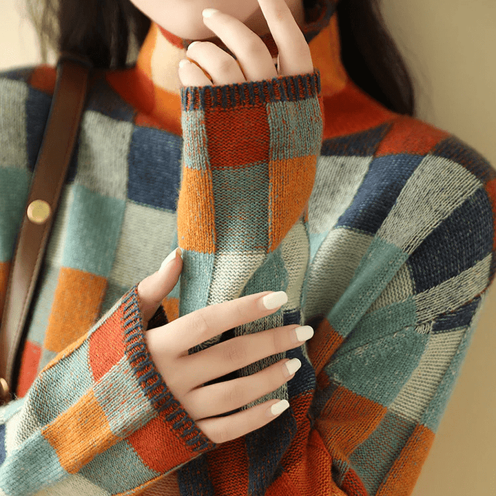 Anke | Damen Winter Rollkragenpullover mit auffälligen Mustern - Elle Zürich