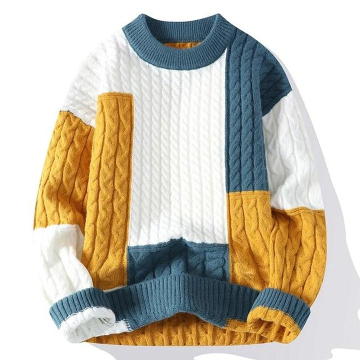 Anton | Herren Patchwork-Pullover mit modernem Casual-Stil - Elle Zürich