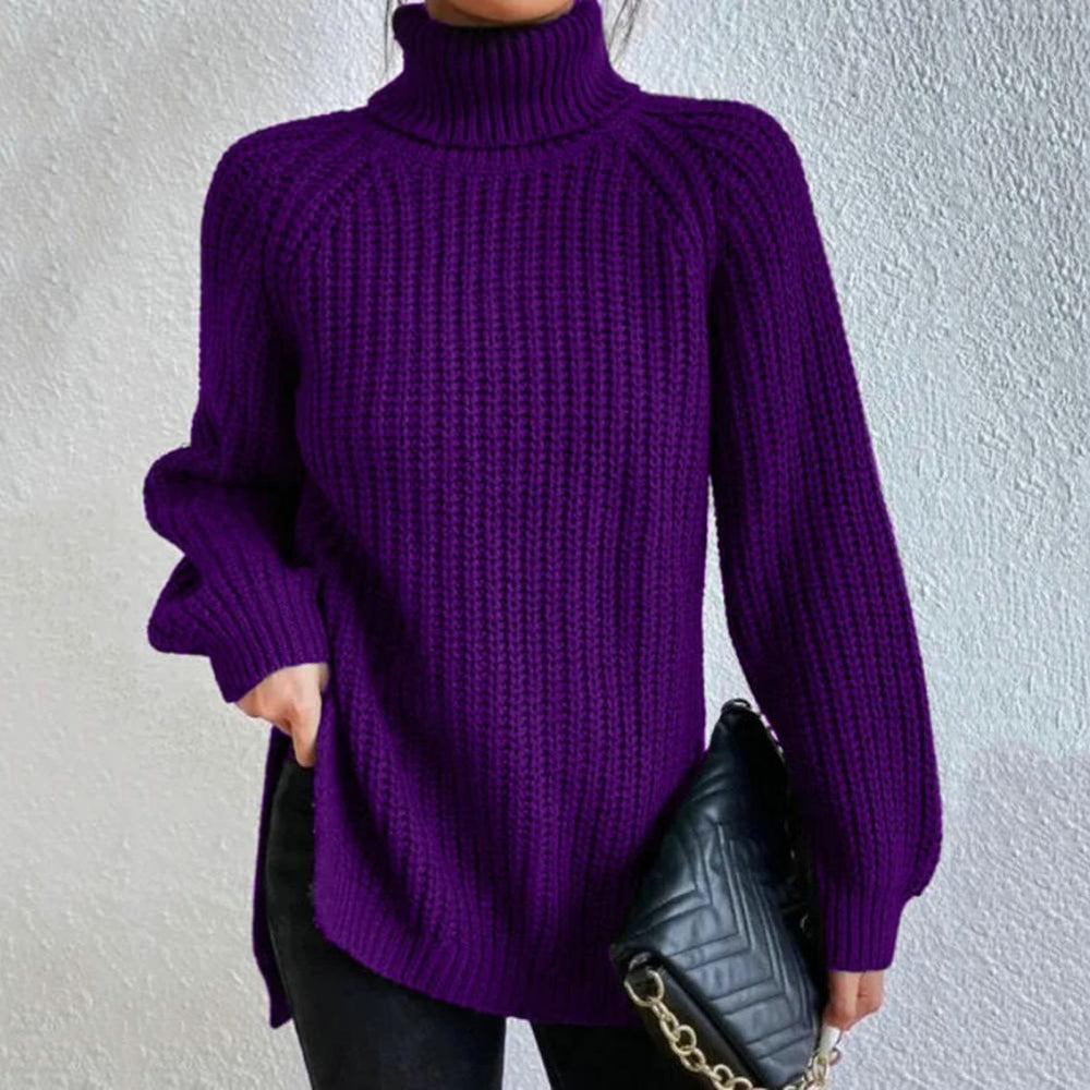 Ursula | Damen Winter Rippstrickpullover mit Rollkragen - Elle Zürich