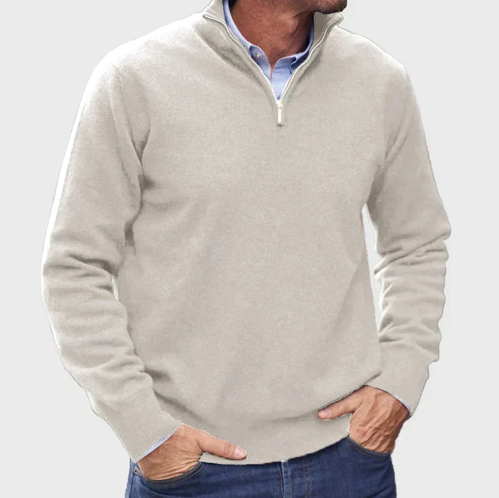 Uwe | Herren Klassischer Halbreißverschluss Strickpullover - Elle Zürich