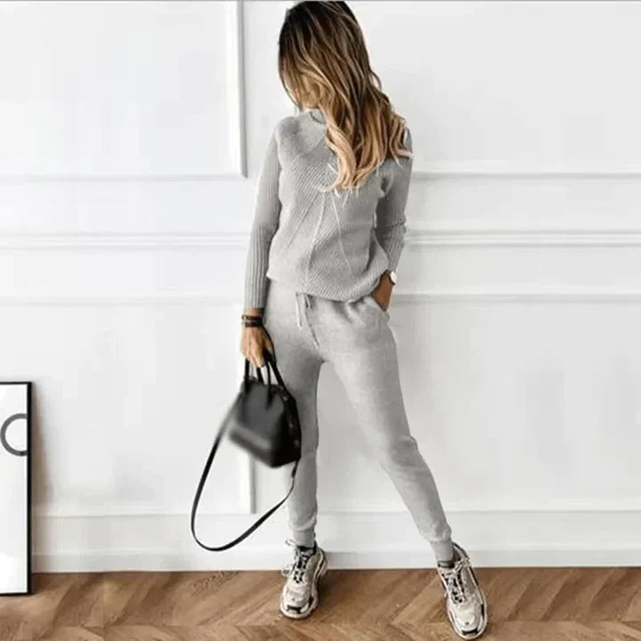 Helga | Damen Rollkragen Rippstrick Pullover - Elle Zürich