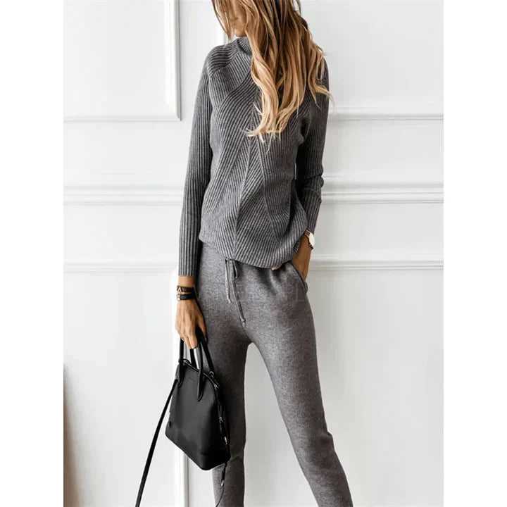 Helga | Damen Rollkragen Rippstrick Pullover - Elle Zürich
