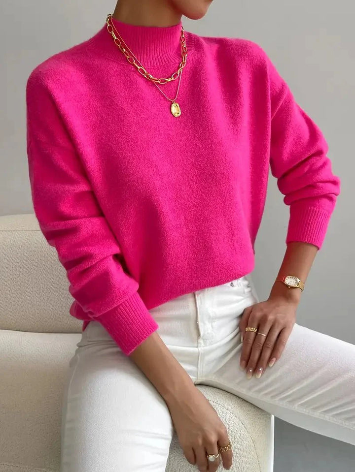 Marina | Damen Winter Rollkragen Strickpullover mit Rippenmuster - Elle Zürich