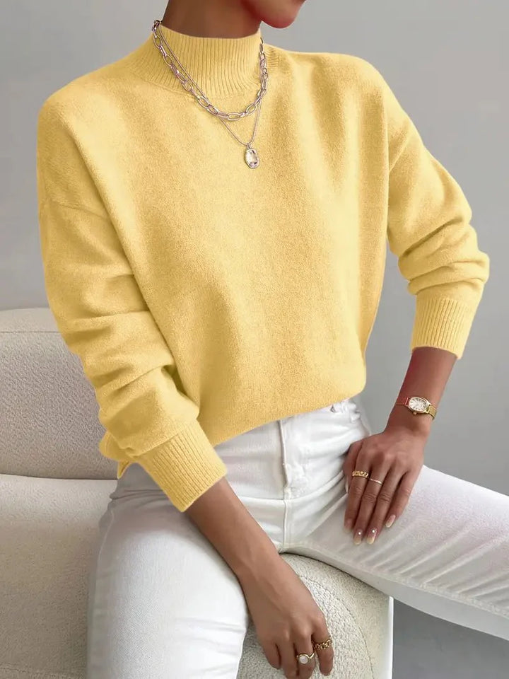 Marina | Damen Winter Rollkragen Strickpullover mit Rippenmuster - Elle Zürich