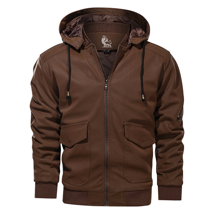 Martin | Herren Winter Lederjacke mit Kapuze