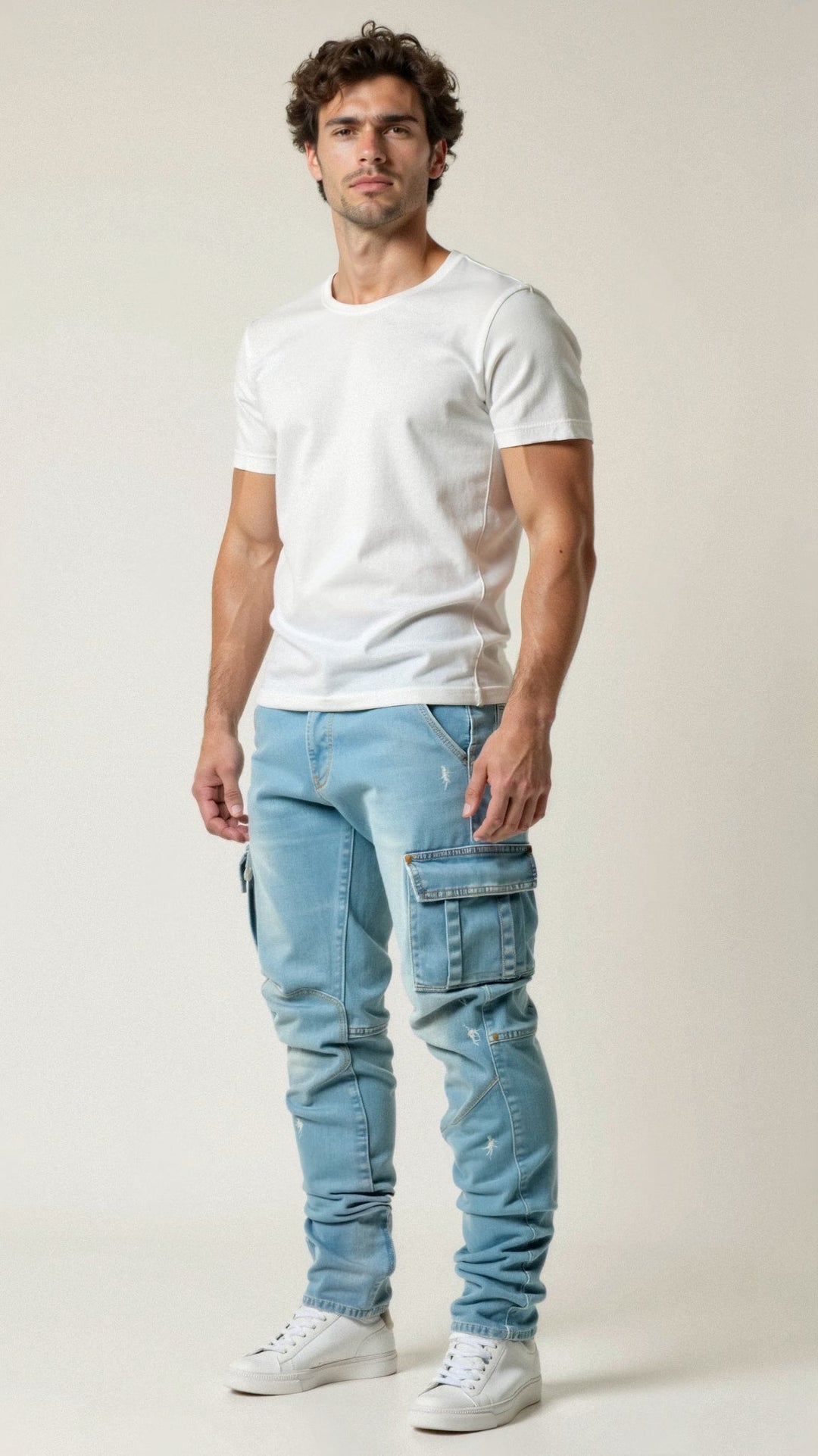 Martin | Herren Slim Fit Cargo Jeans mit mehreren Taschen - Elle Zürich