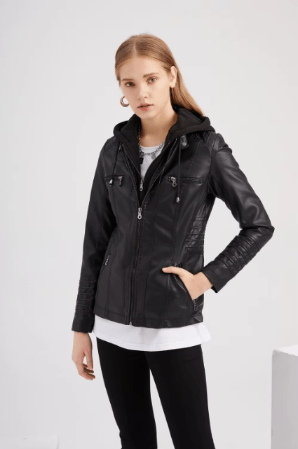 Laura | Damen Enganliegende Kapuzenjacke mit Reißverschlusstaschen - Elle Zürich