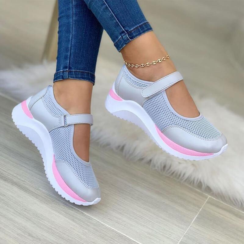 Anke | Damen Lässige Walkingsneaker mit Riemenstütze