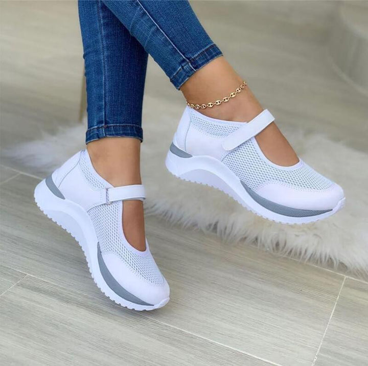 Anke | Damen Lässige Walkingsneaker mit Riemenstütze