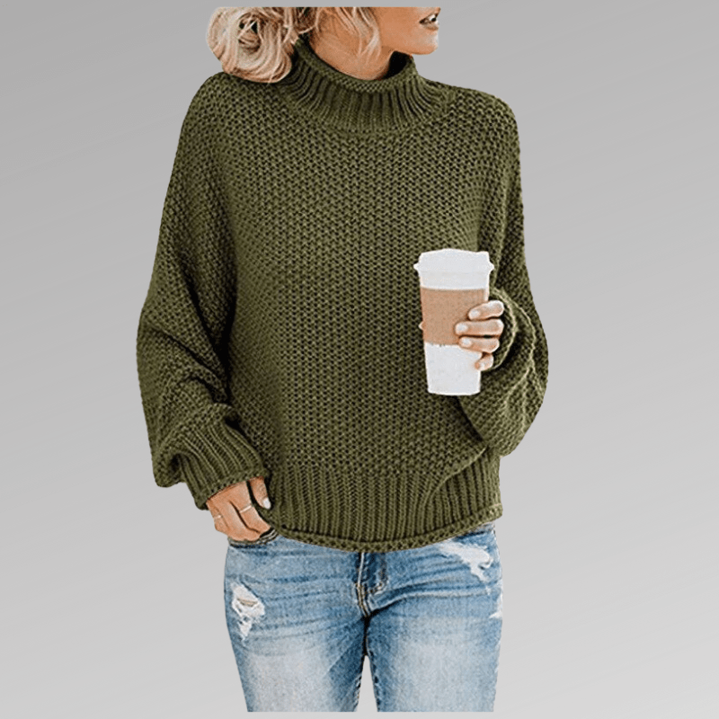 Felicia | Damen Gemütlicher Strickpullover mit hohem Kragen - Elle Zürich