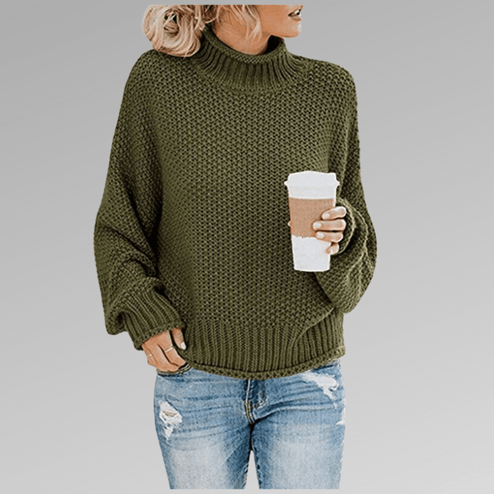 Felicia | Damen Gemütlicher Strickpullover mit hohem Kragen - Elle Zürich