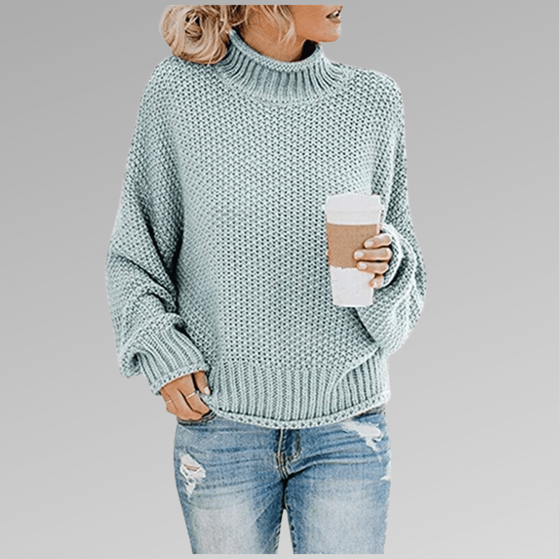 Felicia | Damen Gemütlicher Strickpullover mit hohem Kragen - Elle Zürich