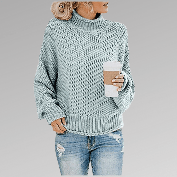 Felicia | Damen Gemütlicher Strickpullover mit hohem Kragen - Elle Zürich