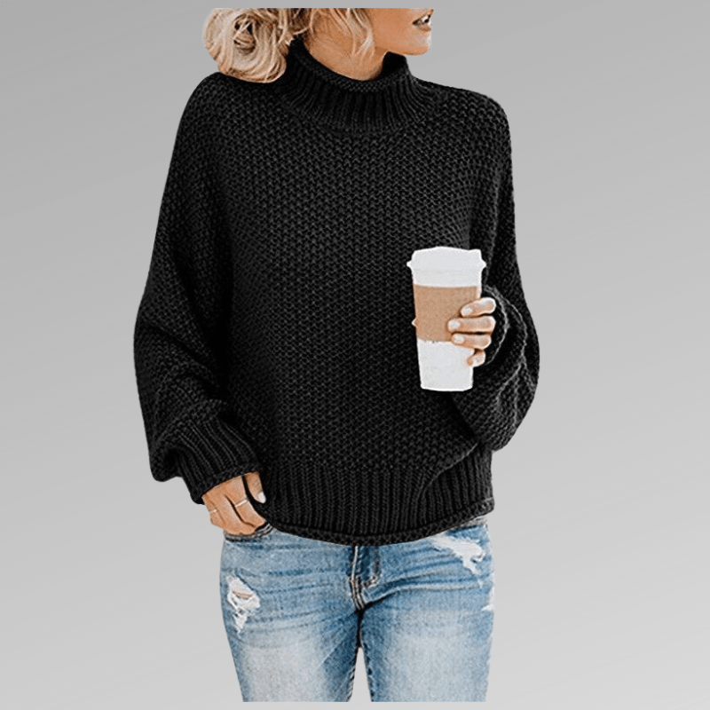 Felicia | Damen Gemütlicher Strickpullover mit hohem Kragen - Elle Zürich