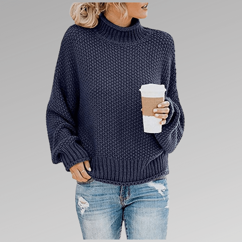 Felicia | Damen Gemütlicher Strickpullover mit hohem Kragen - Elle Zürich