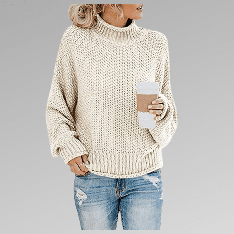 Felicia | Damen Gemütlicher Strickpullover mit hohem Kragen - Elle Zürich