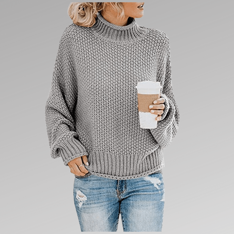 Felicia | Damen Gemütlicher Strickpullover mit hohem Kragen - Elle Zürich