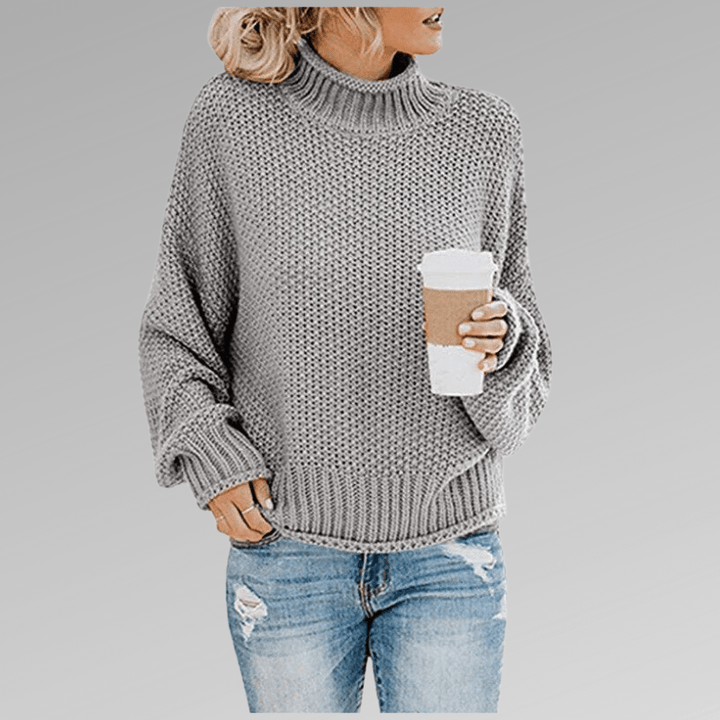 Felicia | Damen Gemütlicher Strickpullover mit hohem Kragen - Elle Zürich