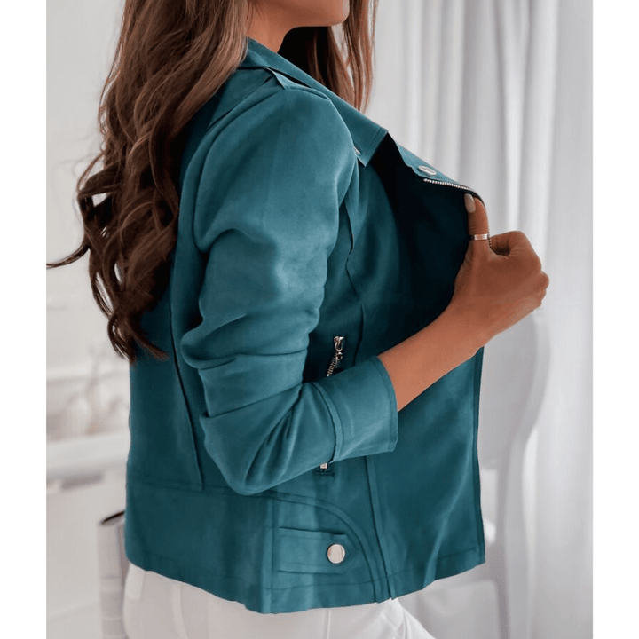 Renate | Damen-Freizeitjacke mit Reißverschluss und Zipper-Details - Elle Zürich