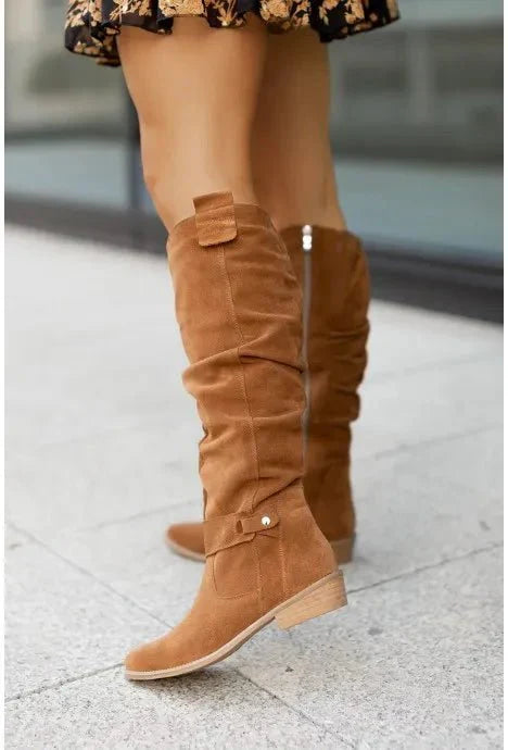 Angela | Damen Knielange Stiefel mit seitlichem Reißverschluss - Elle Zürich