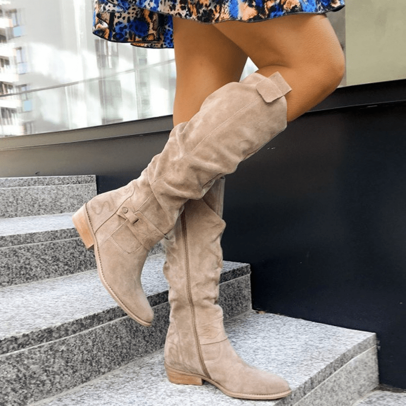 Angela | Damen Knielange Stiefel mit seitlichem Reißverschluss - Elle Zürich