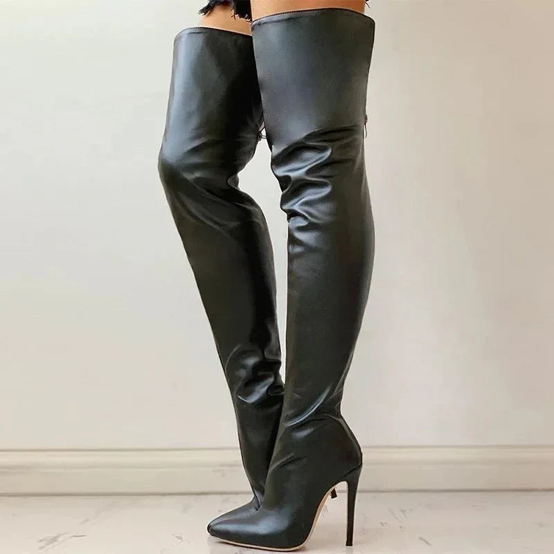 Emma | Damen Over the Knee High Heel Stiefel - Elle Zürich