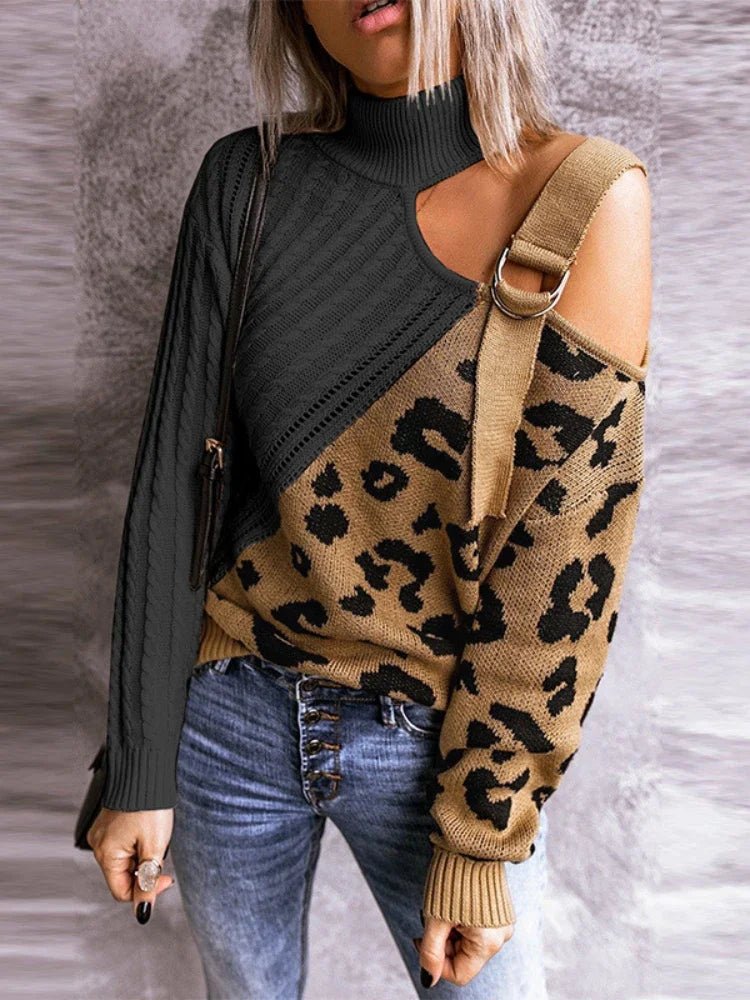 Felicia | Damen Winter-Strickpullover mit Off-Shoulder und Schnalle - Elle Zürich