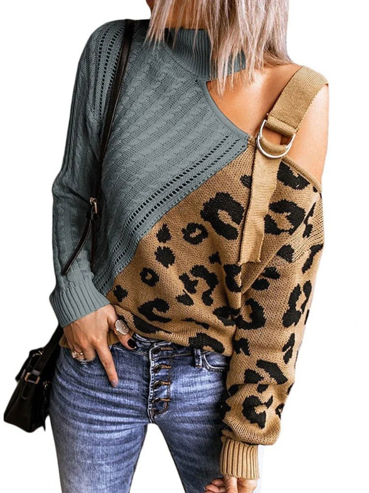 Felicia | Damen Winter-Strickpullover mit Off-Shoulder und Schnalle - Elle Zürich