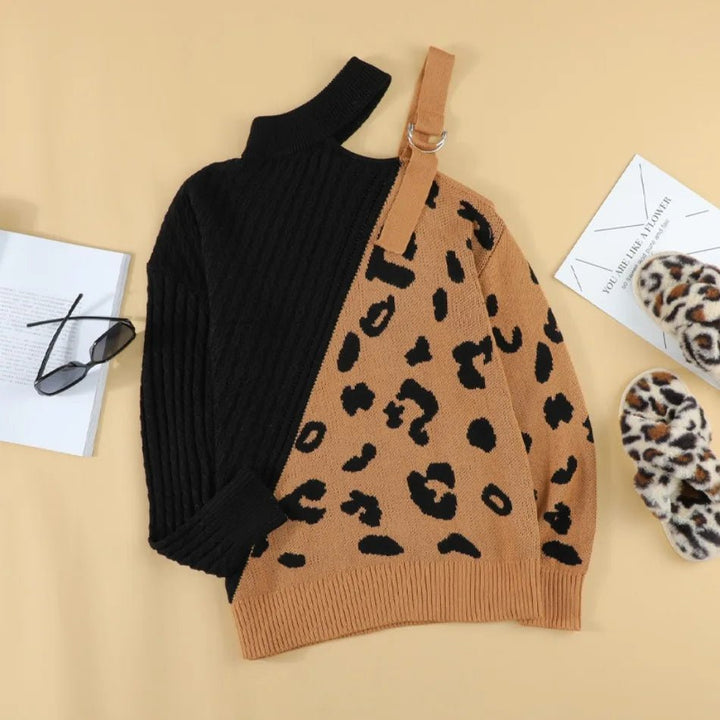 Felicia | Damen Winter-Strickpullover mit Off-Shoulder und Schnalle - Elle Zürich